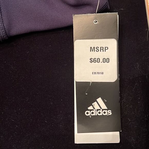 Adidas dark blue running tights with stripe design - Picture 4 of 8